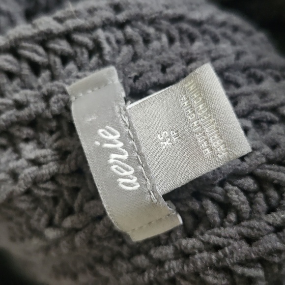 Aerie Womens Oversized Gray Knit Turtleneck Sweater Size Extra Small - Picture 3 of 4